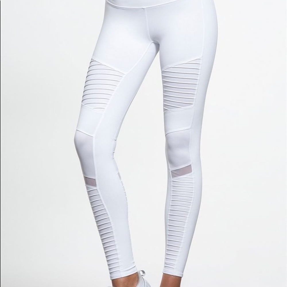 Alo white Moto leggings size small